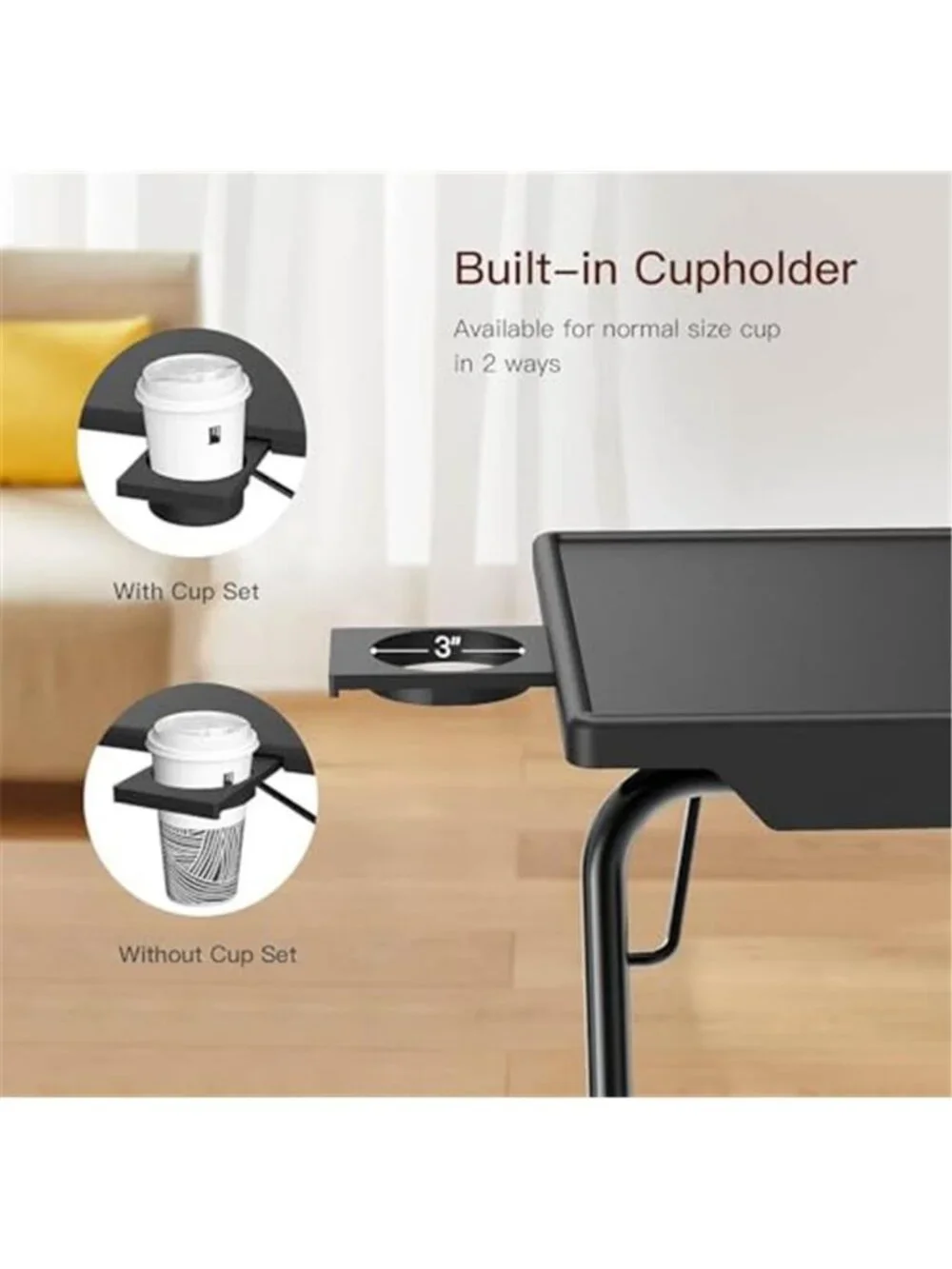 Adjustable TV Tray Table - Foldable TV Tray with 6 Height & 3 Tilt Angle